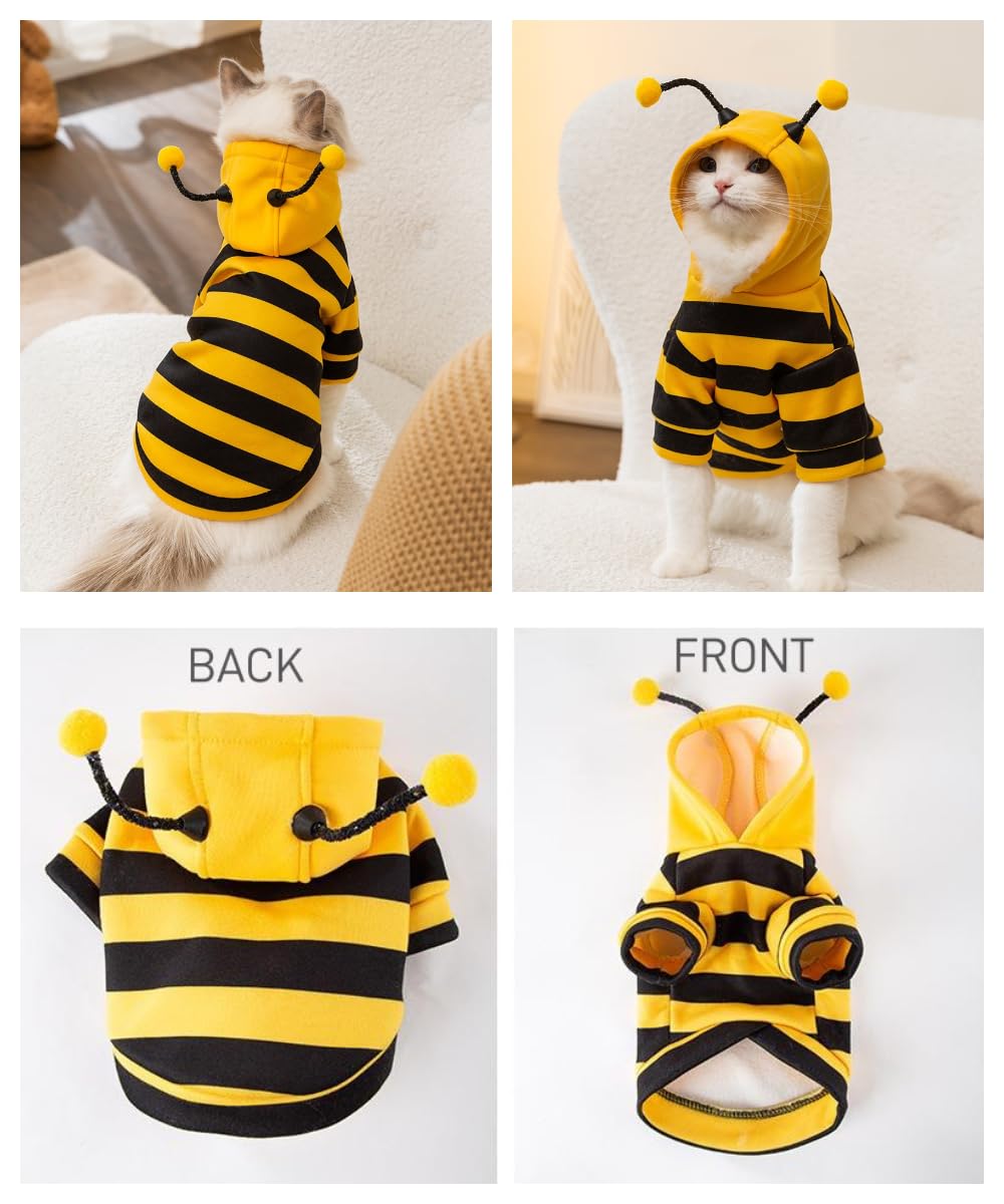 Selena Cat Bee Antennae Hoodie milk silk fabric keeps pets comfy