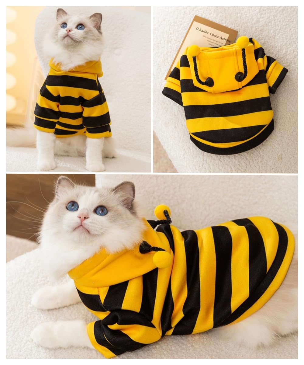 Selena Cat Bee Antennae Hoodie XXL size for larger pet comfort