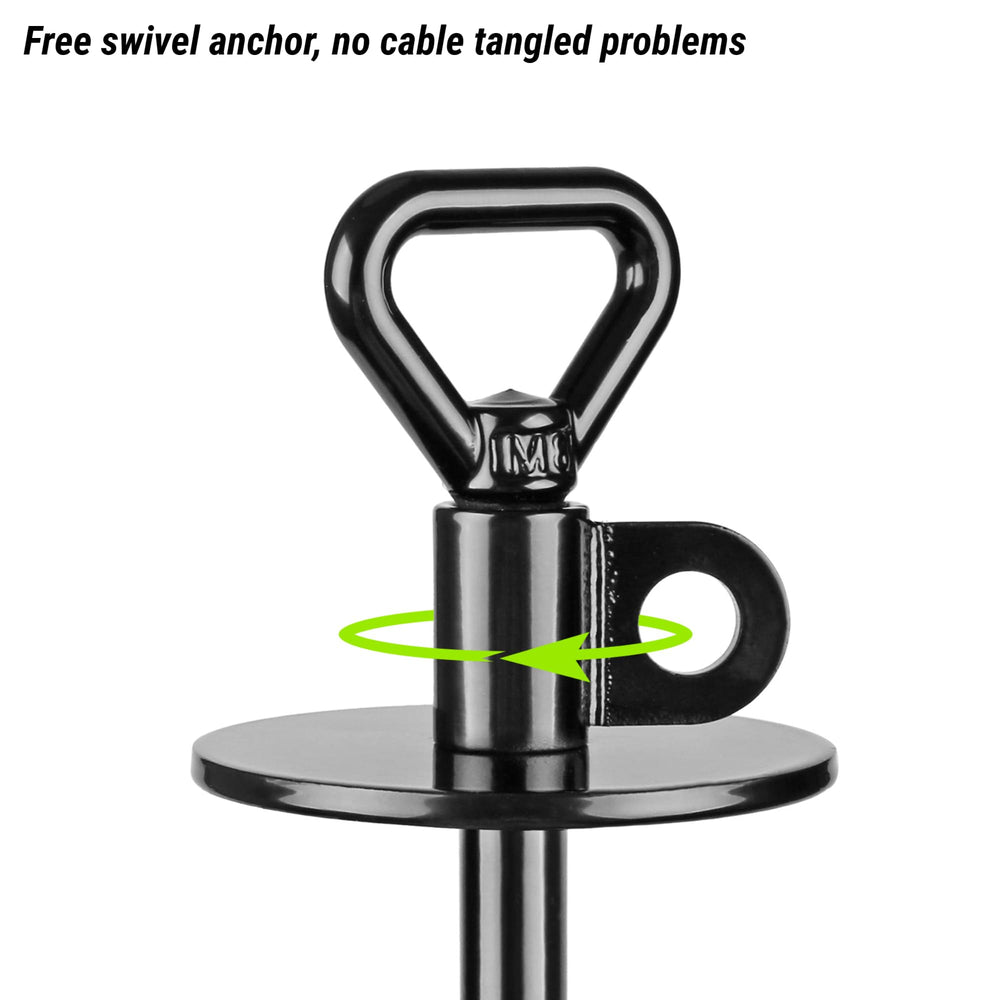 SELEWARE dog stake shows twist rod included for easy setup.