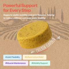 Selly’s Den joint-support ingredients include glucosamine, chondroitin, and MSM for flexibility.