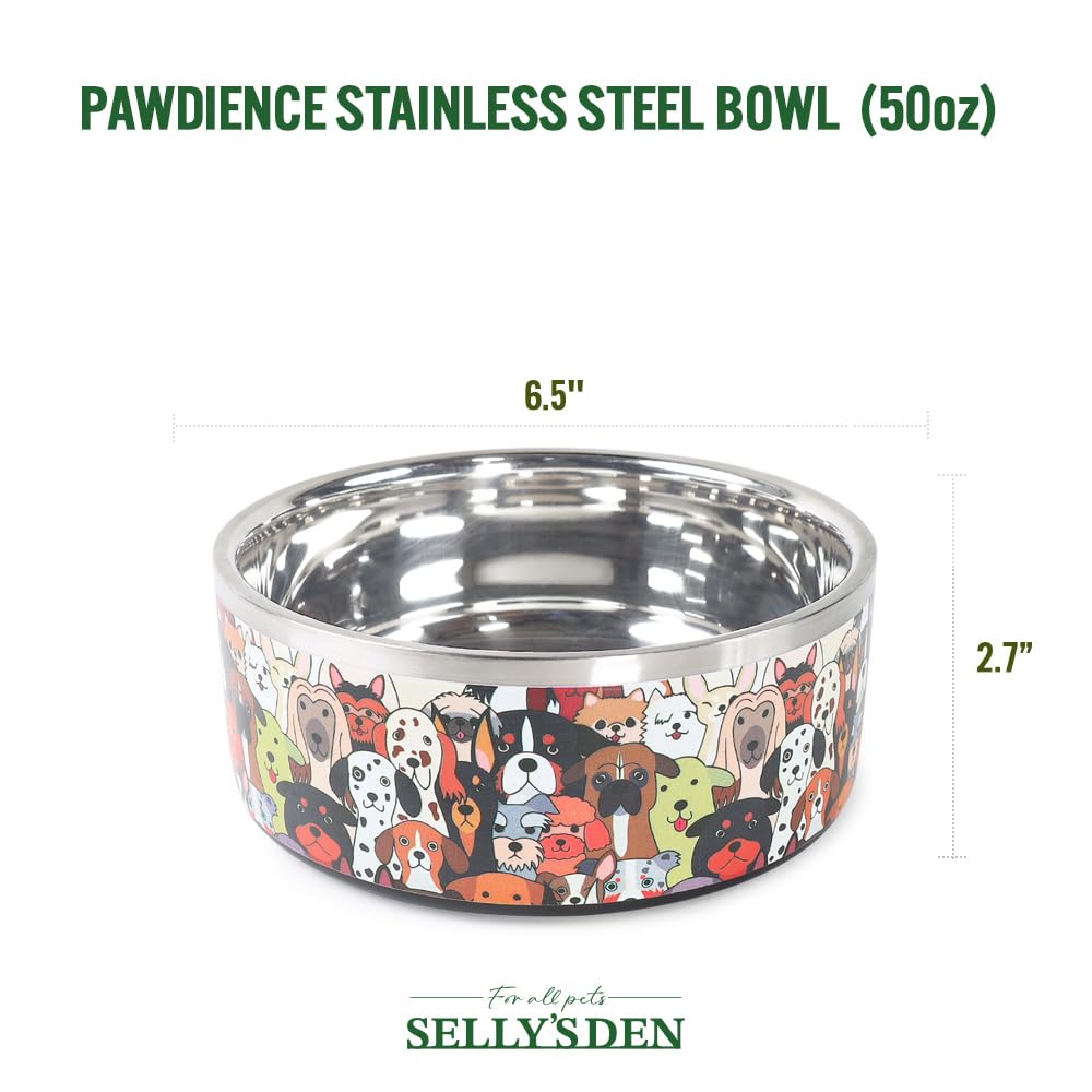 Selly's Den Pawdience bowl medium size holding 50 oz for medium pets.