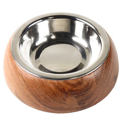 Selly's Den wood belly bowl in rustic finish for daily feeding