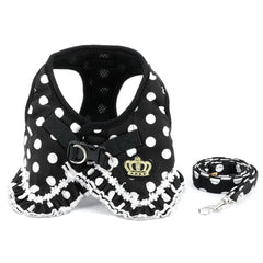 SELMAI polka-dots vest harness close-up demonstrates breathable mesh for comfort.