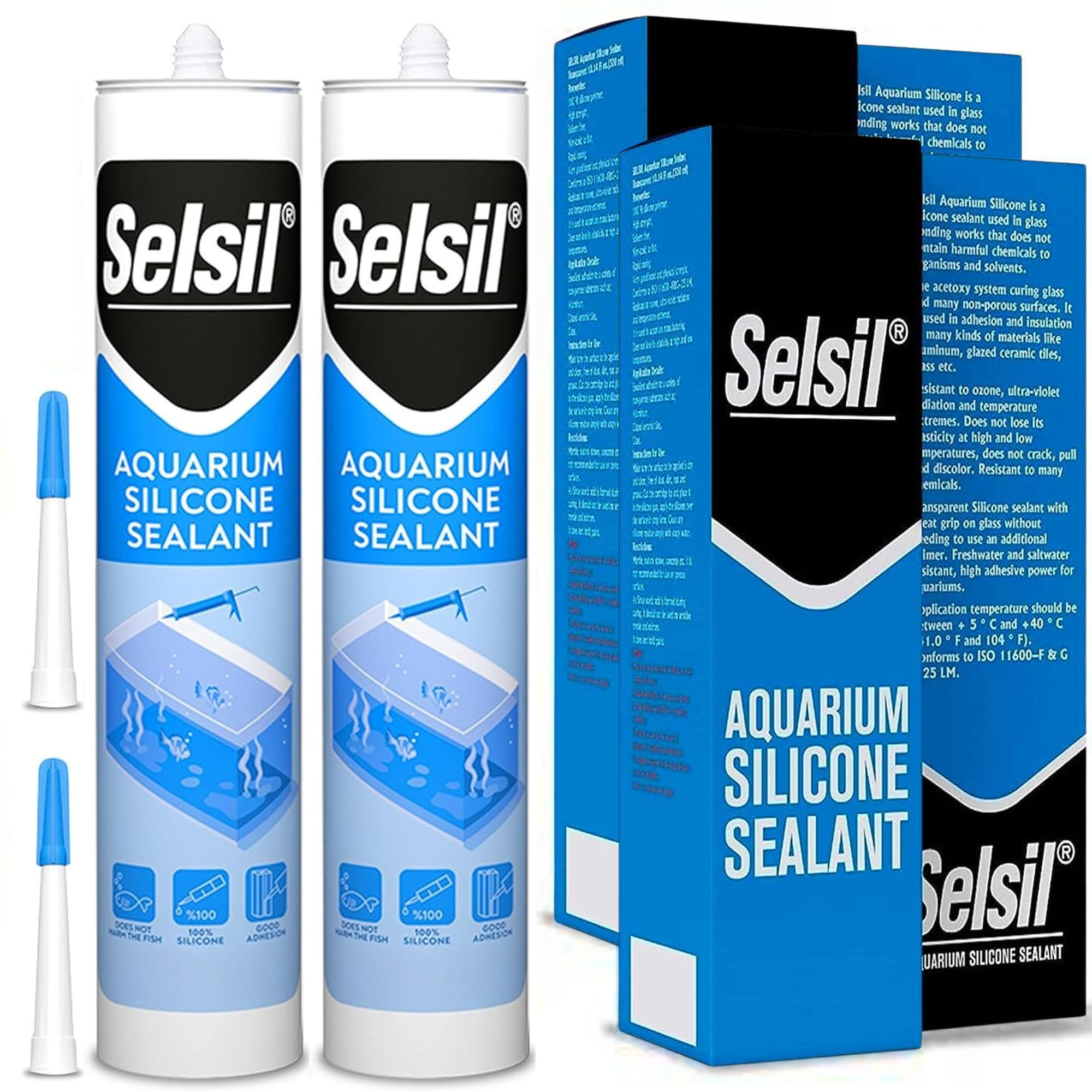 SELSIL Aquarium Silicone Sealant Clear bottle pour demonstrates easy application and precise control.