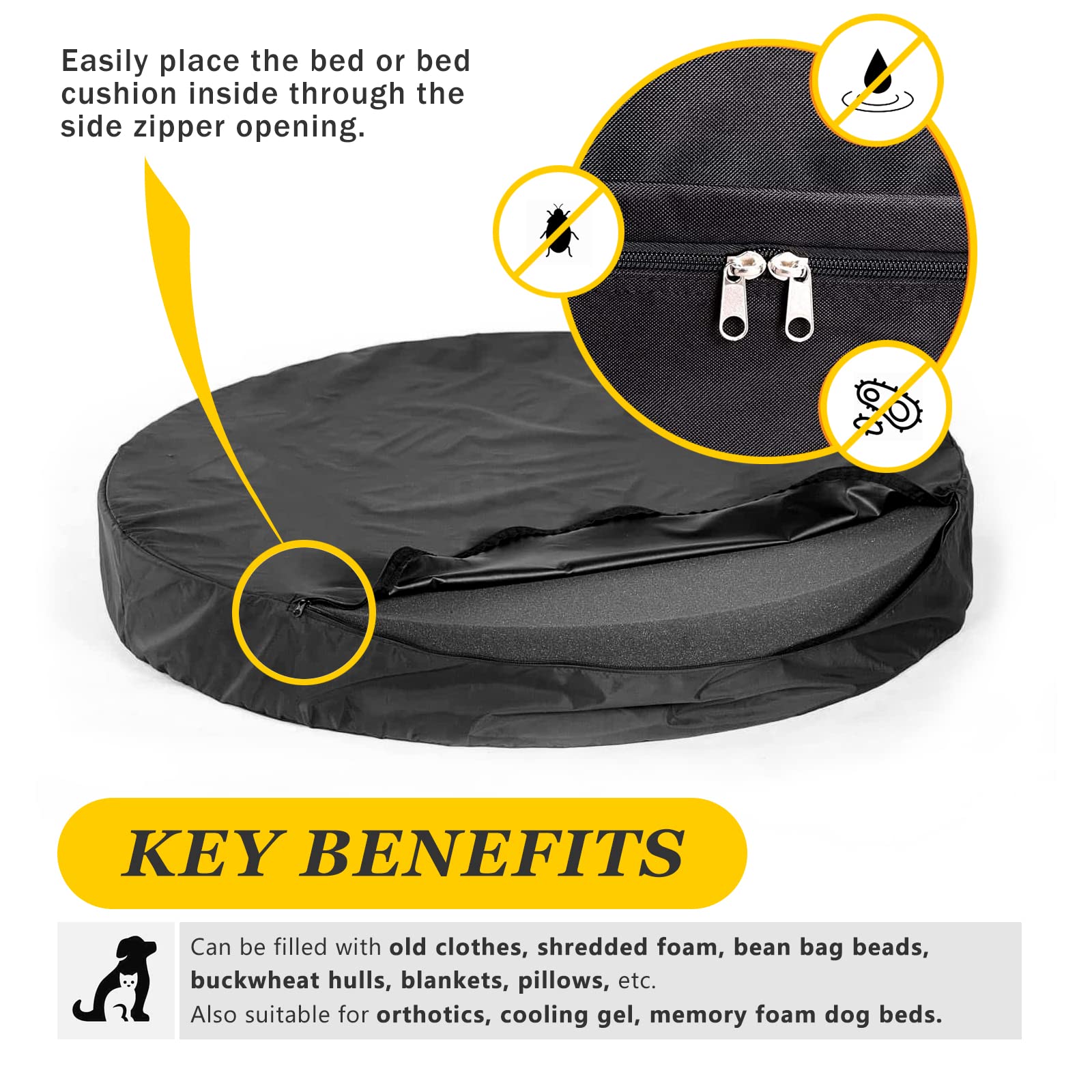 SELUGOVE round bed cover features integrated handle design for portability.
