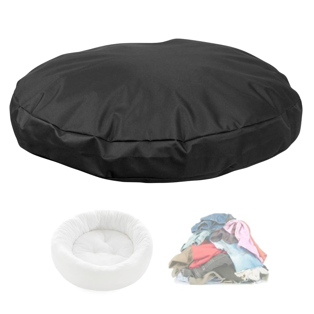 SELUGOVE round dog bed cover 36-inch diameter showcases waterproof fabric protecting against spills.
