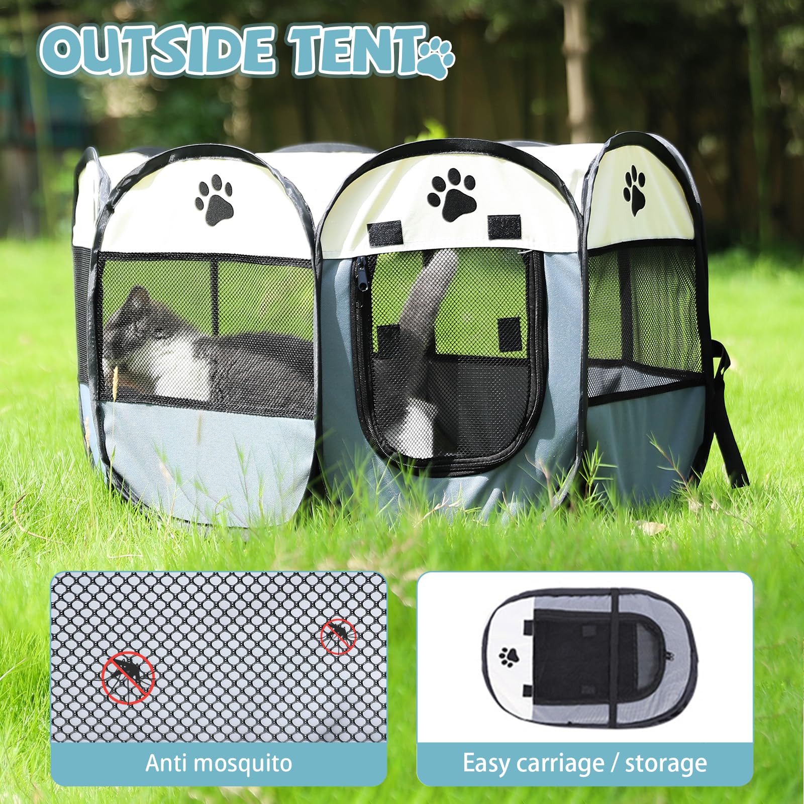 SENCONE multi-use playpen with diaper pads for easy cleanup