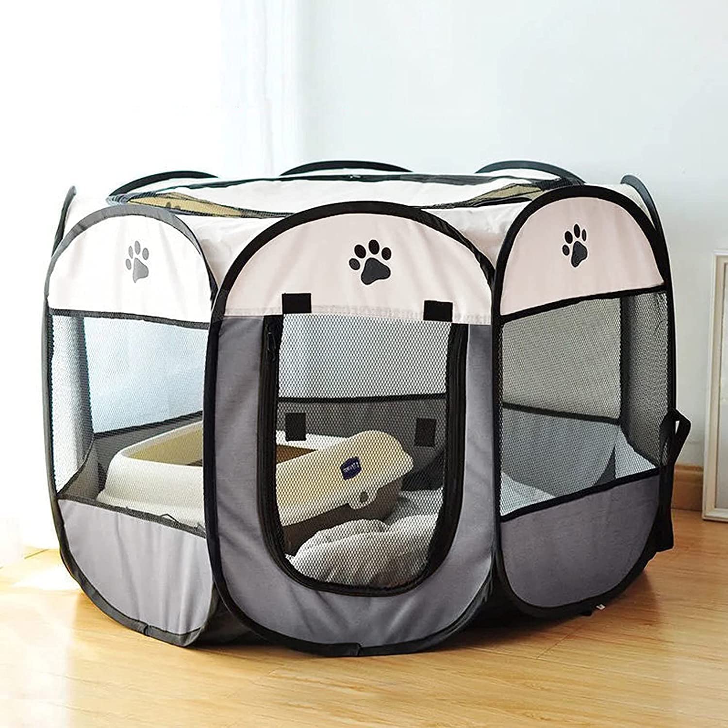 SENCONE portable pet playpen foldable setup for quick travel use