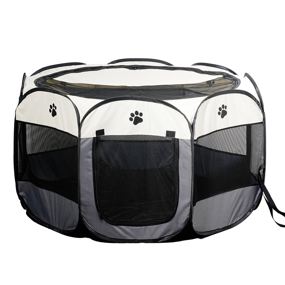 SENCONE portable pet playpen folded compact for easy storage and travel