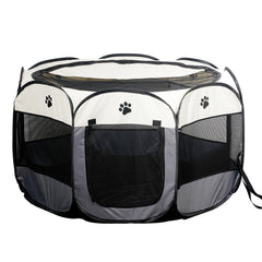 SENCONE portable pet playpen folded compact for easy storage and travel
