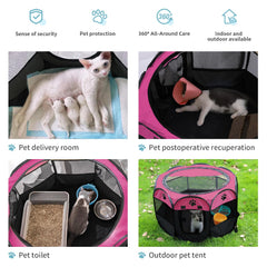 SENCONE portable pet playpen mesh-top-visibility allows easy supervision of pets.