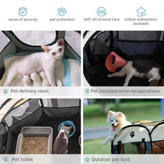 SENCONE portable pet playpen top mesh view shows breathable design