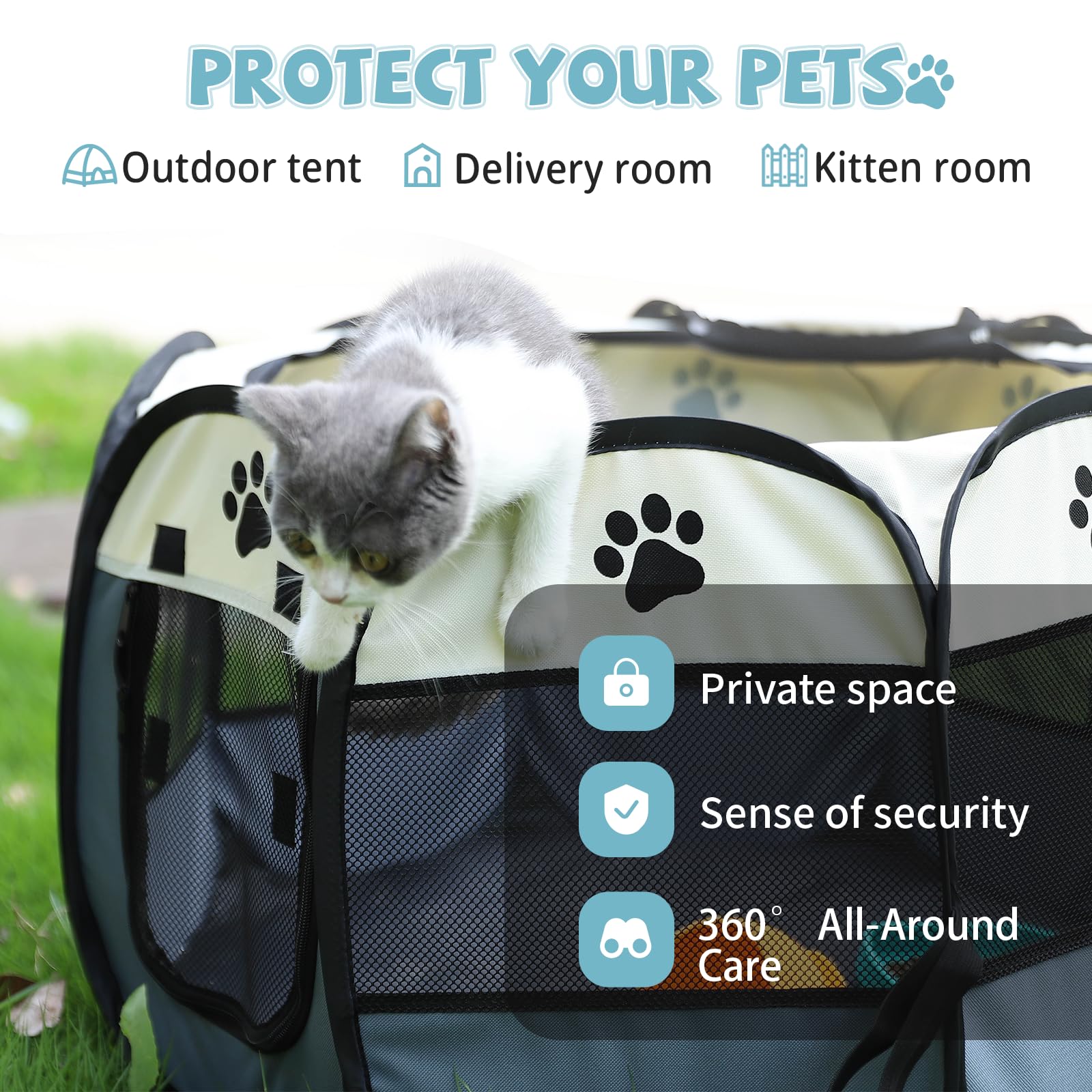SENCONE safe oxford fabric pet playpen emphasizing durability