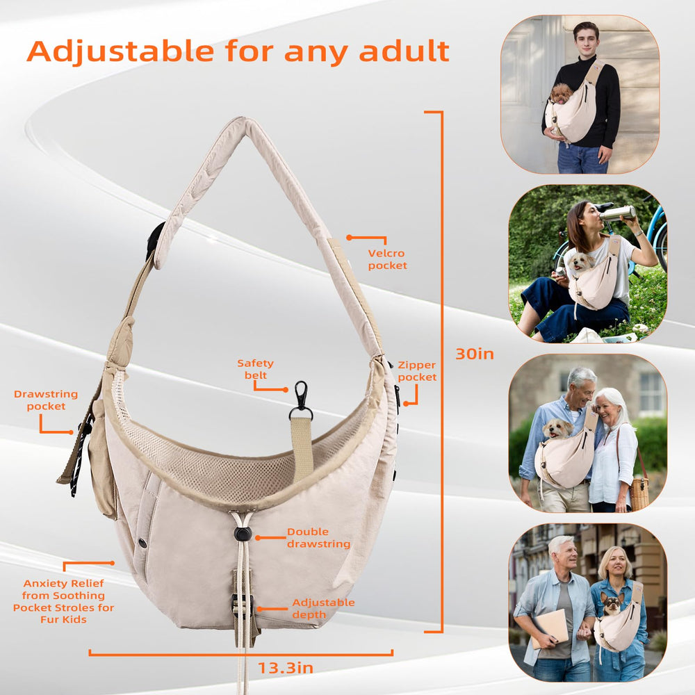 SENIOR BUDDAY dog carrier sling beige machine-washable fabric for easy cleaning