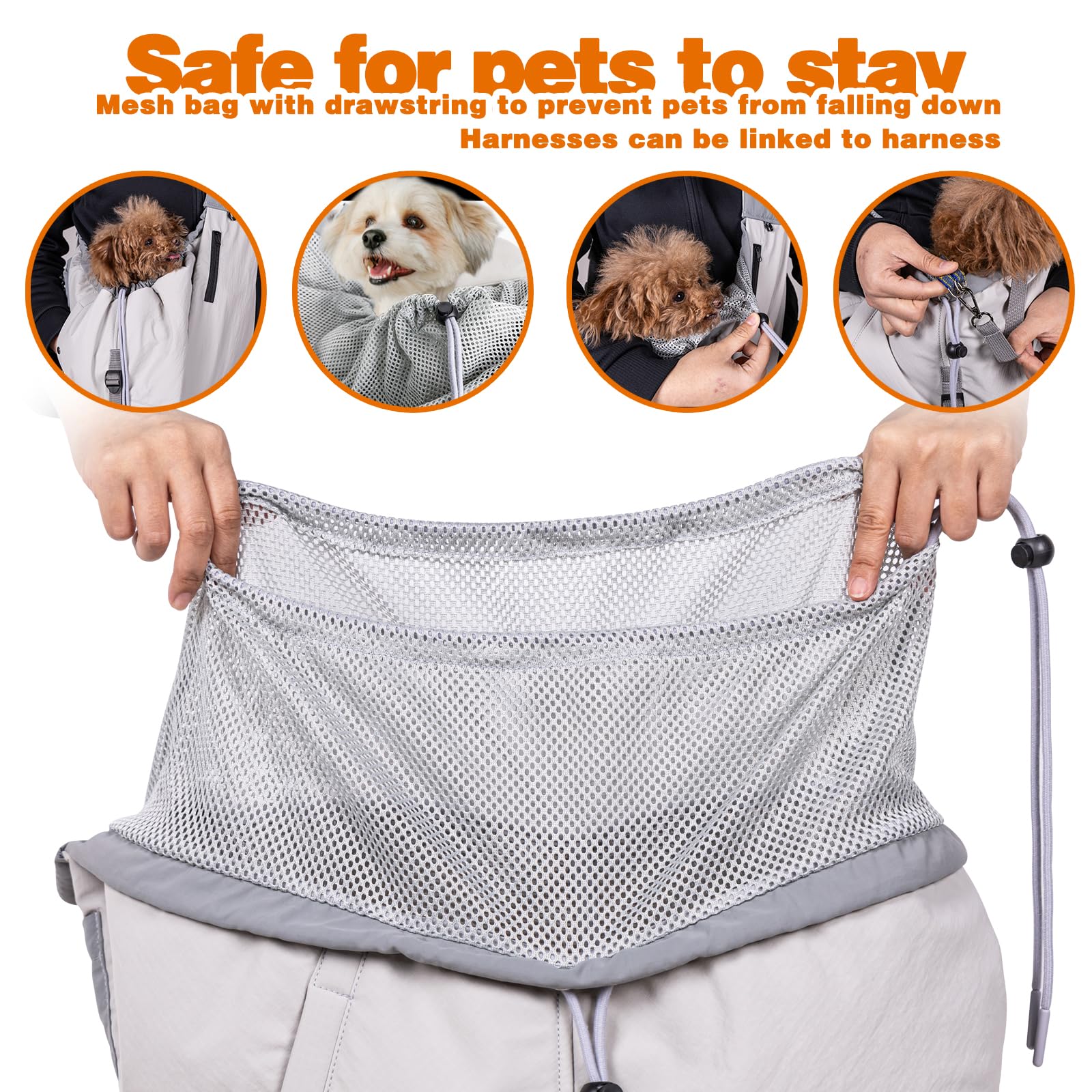 SENIOR BUDDAY sling shows side pockets for on-the-go essentials