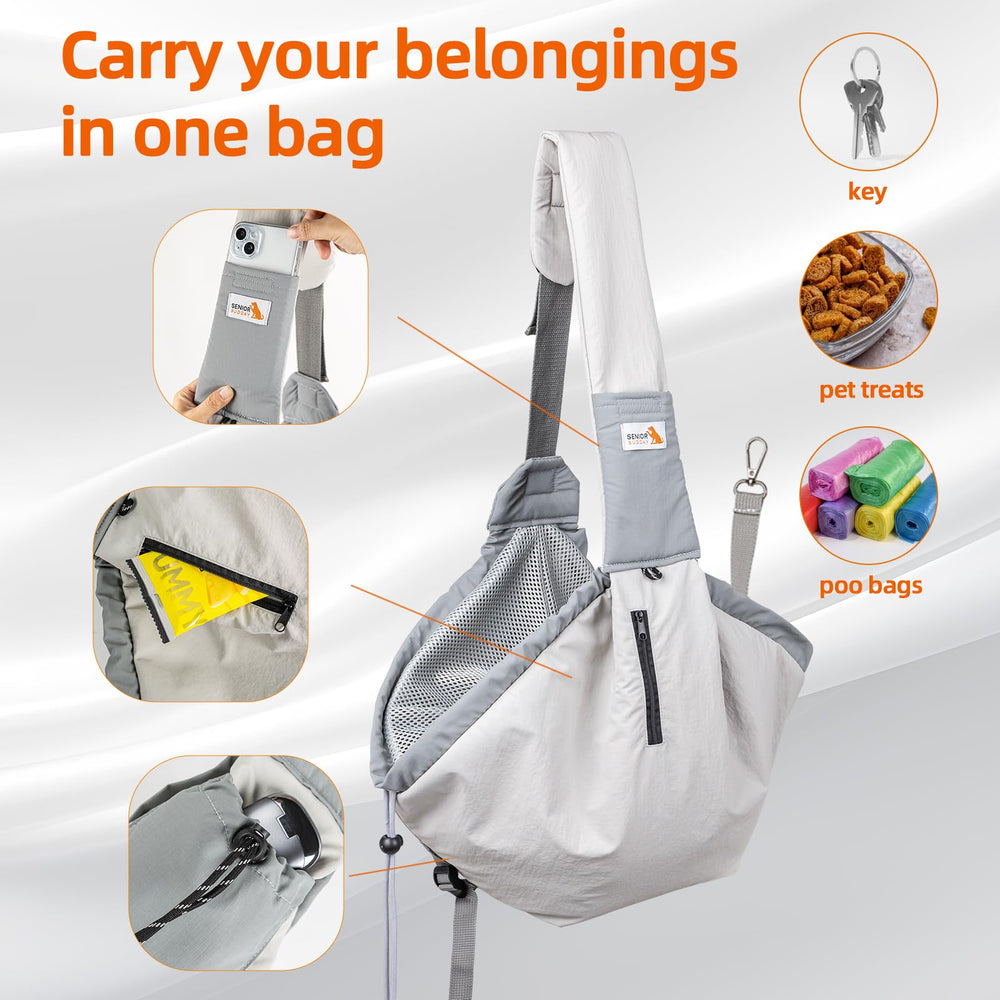 SENIOR BUDDAY wrap-around design cradles pet securely in sling