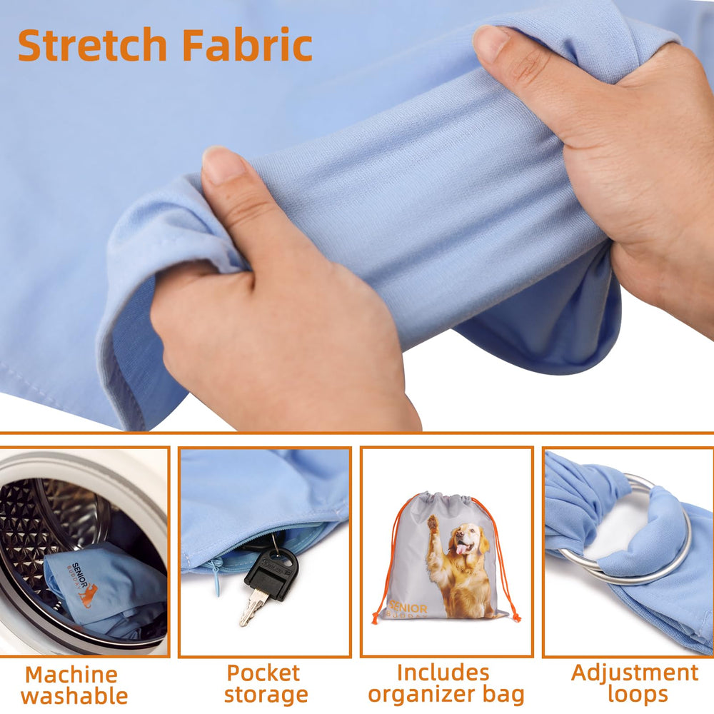 Senior Budday dog sling bamboo-fabric-soft highlights breathable comfort for you and pet.