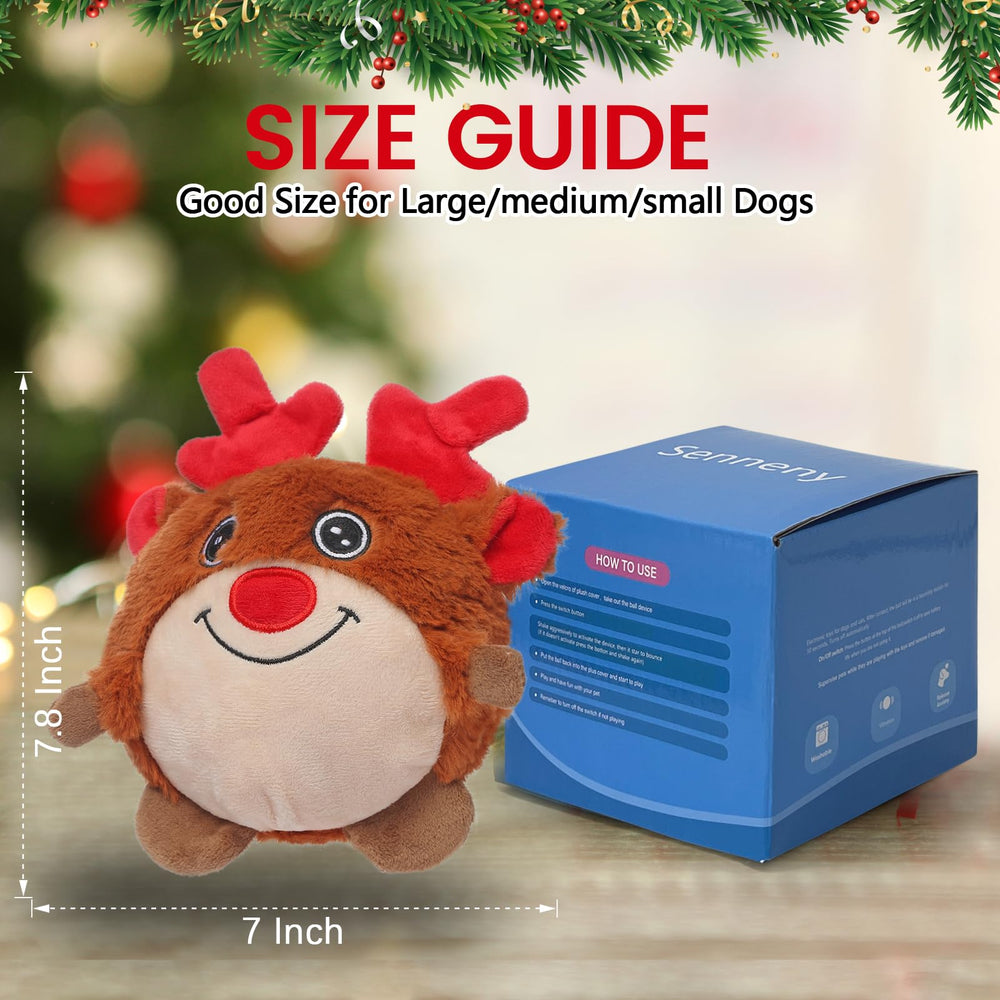 Senneny Christmas dog toy packshot highlights festive design and durable construction.