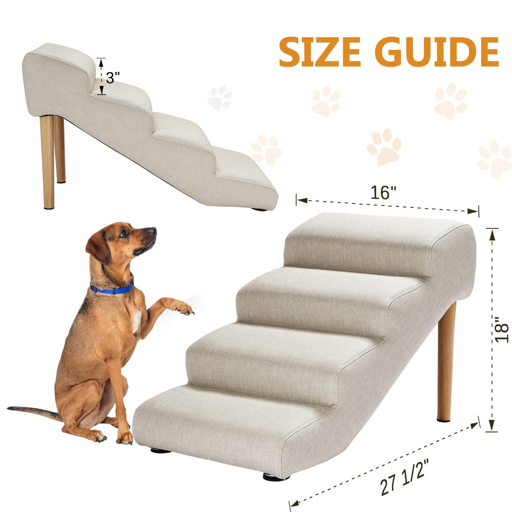 Senneny pet stairs support up to 150 lbs for sofa or bed access.