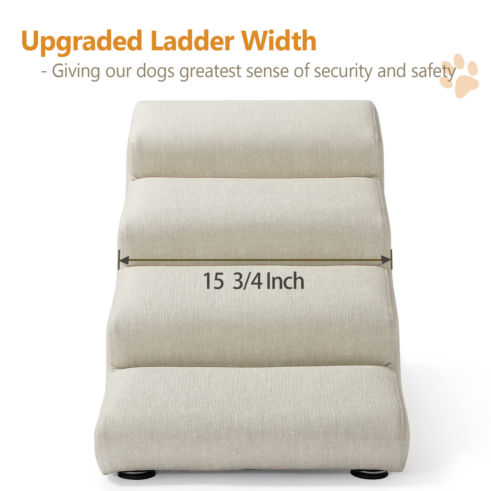 Senneny wooden detachable legs on dog stairs for quick height adjustment and stability.