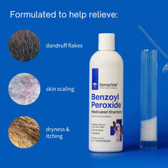 SensoVet shampoo application on a cat showing gentle chin acne support.