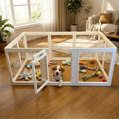 SENTORYY transparent design panels show clear visibility to ease separation anxiety during work