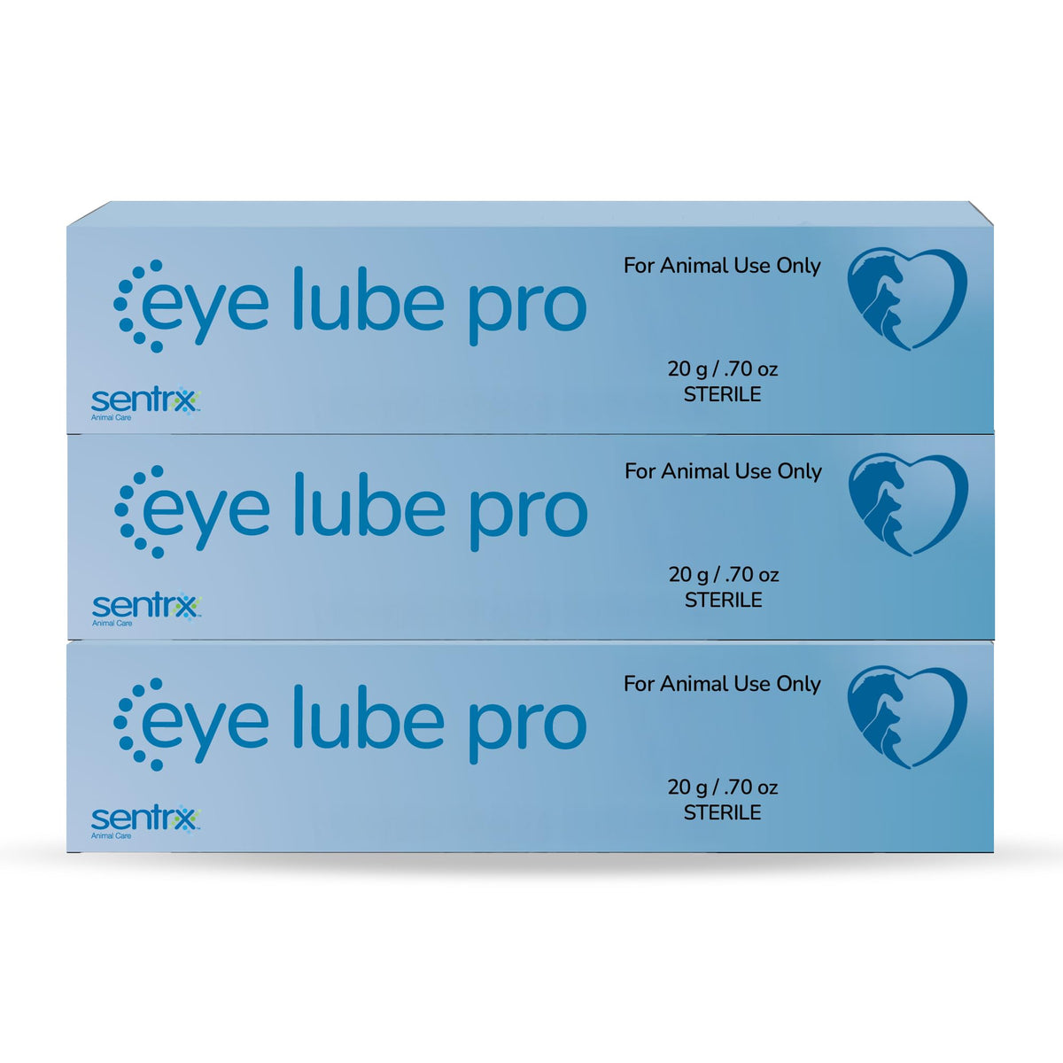 Sentrx Eye Lube Pro three-pack tubes ready for on-the-go eye comfort