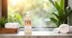 SENTRY Oatmeal Flea & Tick Shampoo being used on a dog after outdoor play.