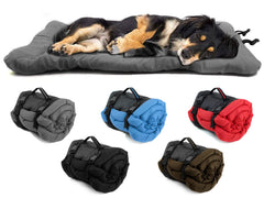 Senzkon outdoor dog bed 35x24 folded for travel, lightweight and portable.