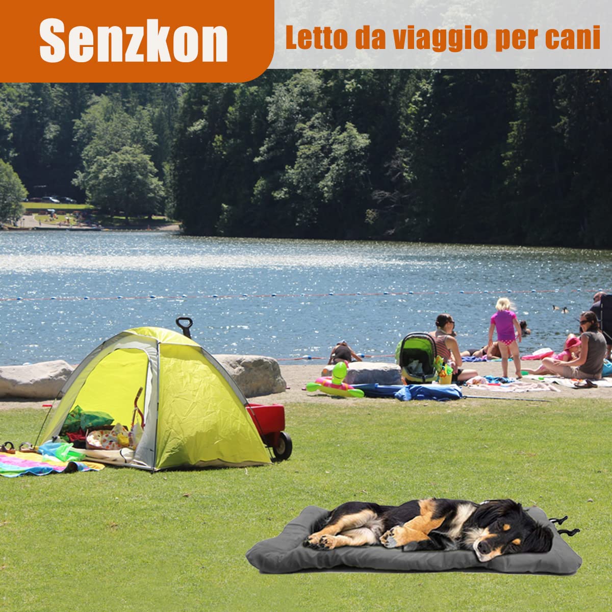 Senzkon outdoor dog bed compact storage for easy packing.