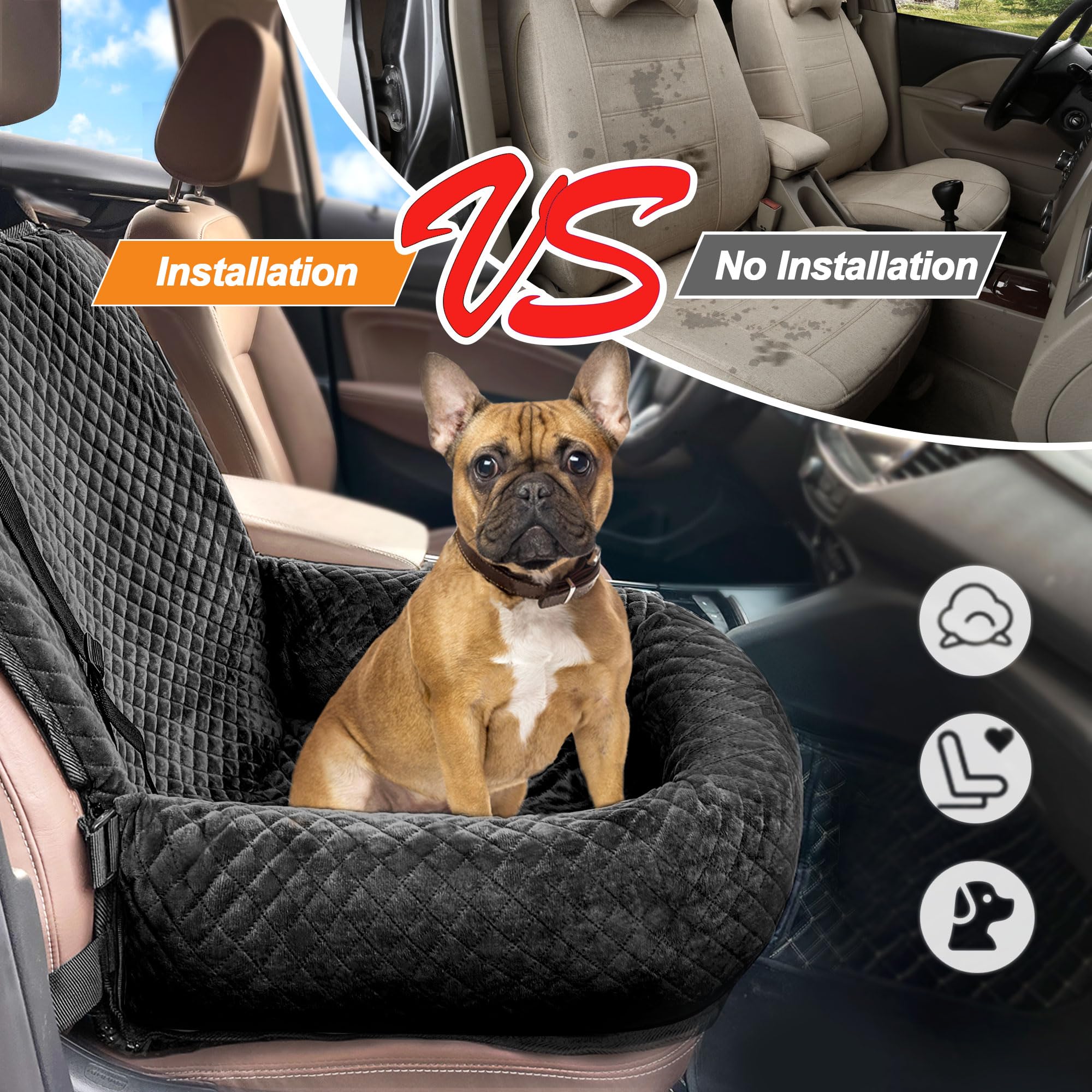 Sephyroth dog car seat dimensions 20x20x7 inches accommodate pets up to 40 pounds.