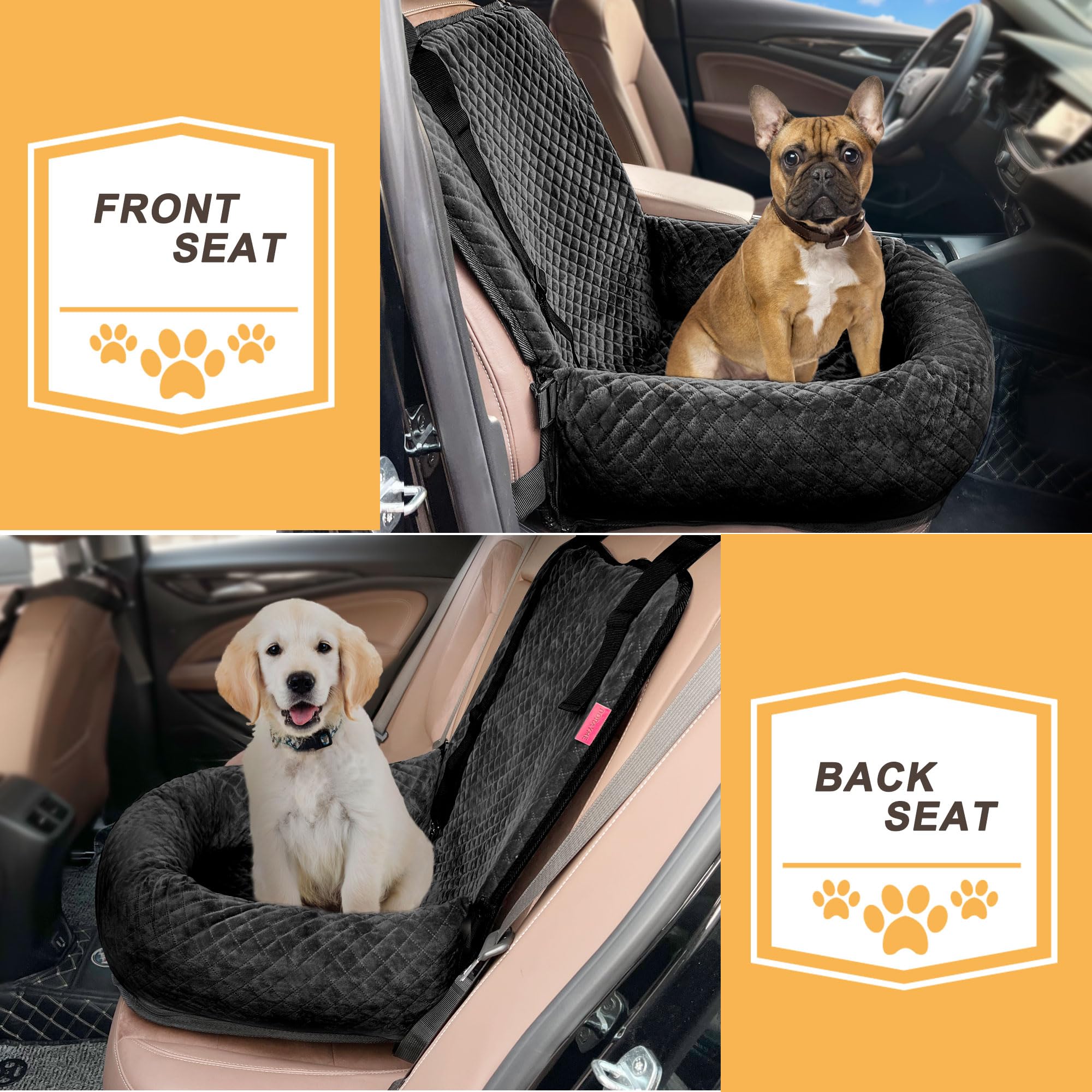 Sephyroth dog car seat inner tether enhances pet safety on the road.