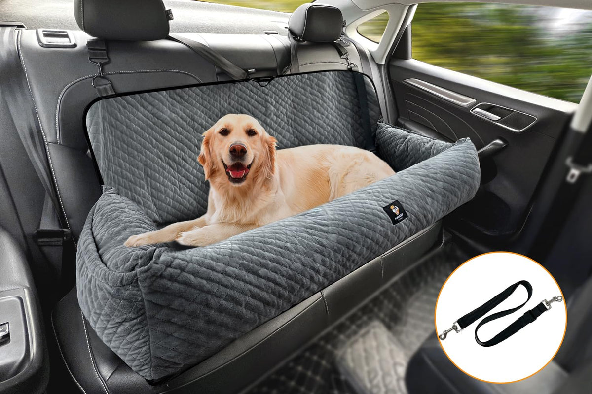 Sephyroth dog car seat large-dogs-100lbs ensures secure travel for big pets on long trips.