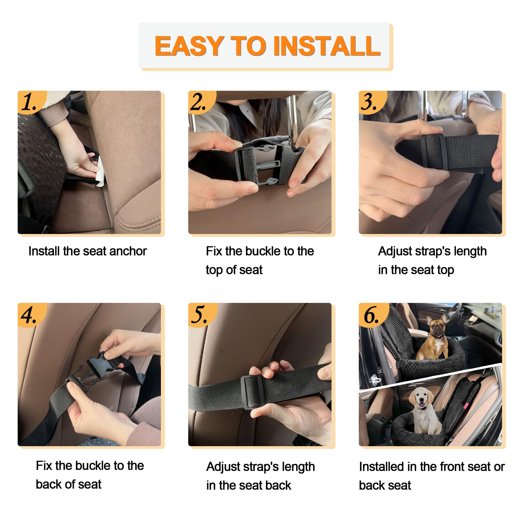 Sephyroth dog car seat waterproof outer layer protects from spills and messes.