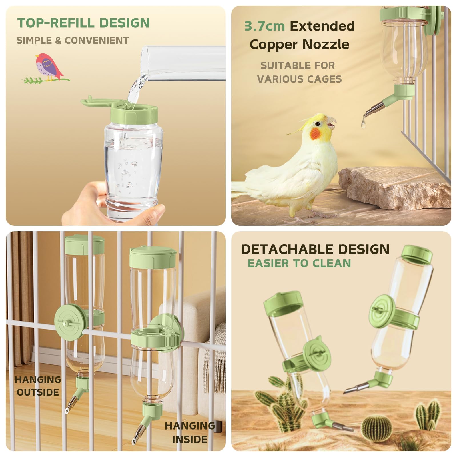 Septillar lower drawer catches husks and seeds for a tidy cage.