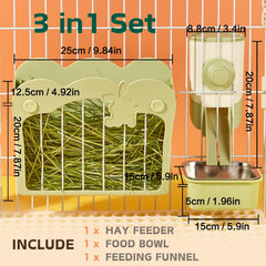 septillar hay rack, bowl, and funnel assembly shows tool-free installation for quick setup