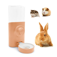 Septillar rabbit water bottle pink 600ml demonstrates gravity-fed hydration for small pets.