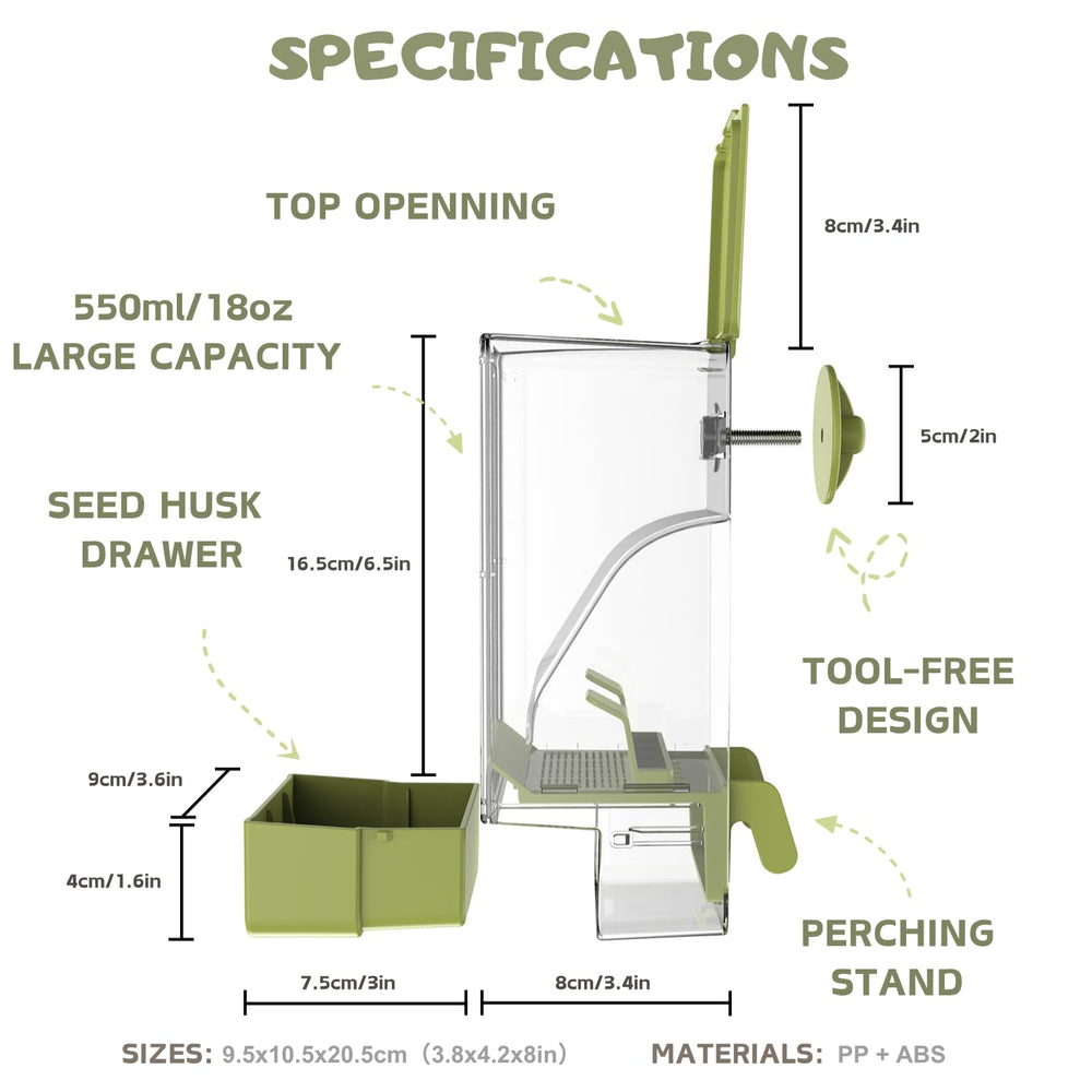 Septillar water dispenser attachment fits cages for spill-free hydration.