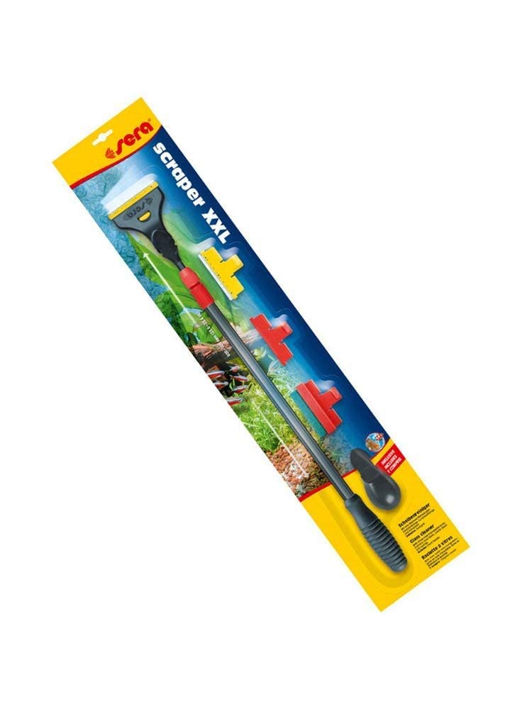 Sera Scraper XXL 3-in-1 tools with sponge for gentle acrylic cleaning and debris removal.