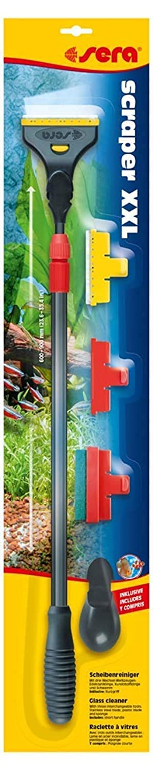 Sera Scraper XXL glass cleaner blade in stainless steel for scratch-free glass cleaning.