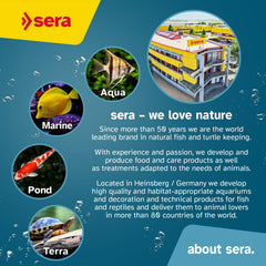 Sera Vipan Tropical Flakes XL floating flakes maintain water clarity while surface feeding sessions occur
