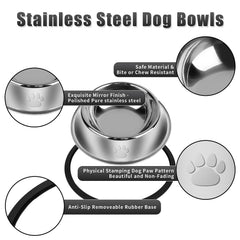 Serentive stainless steel bowls show rust-resistant shine for daily meals.