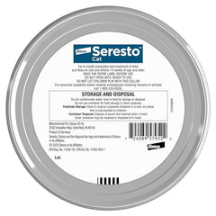Close-up of Seresto cat collar highlighting lightweight, non-greasy design.