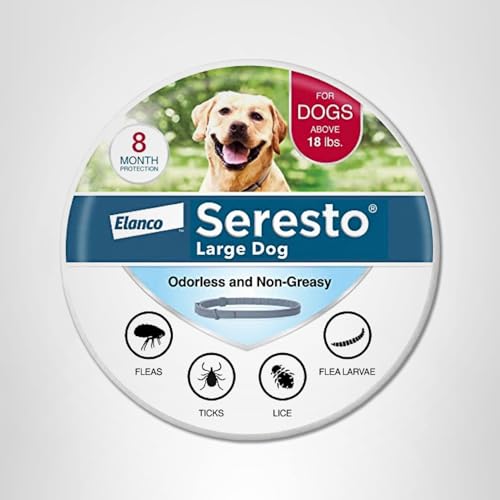 Seresto brand label on the collar highlights eight-month protection.