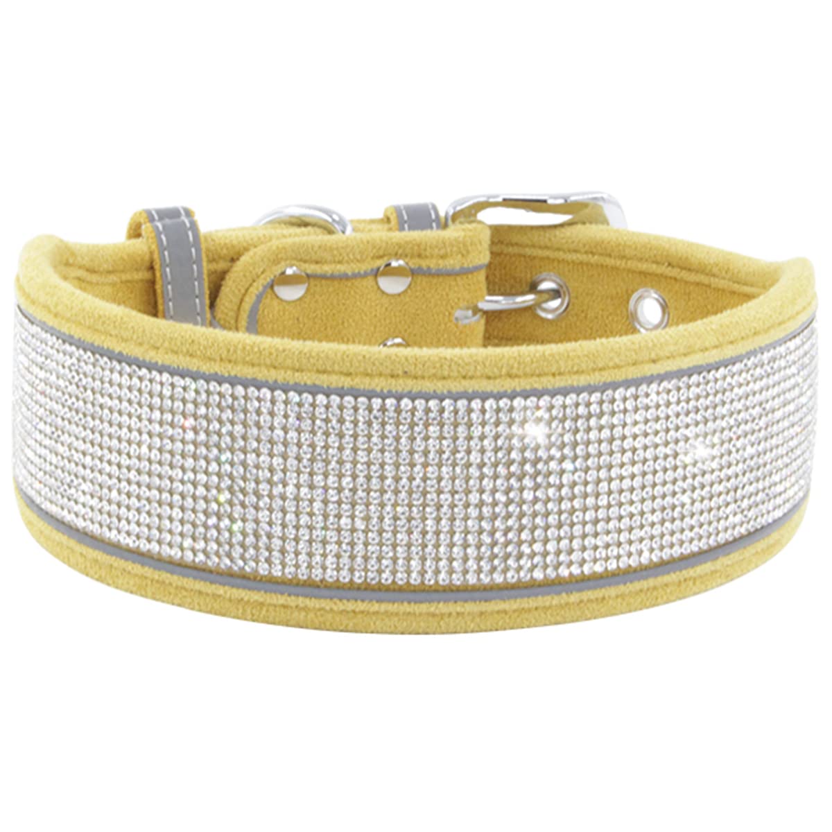 Serijoars rhinestone dog collar close-up showing sparkling crystals for fashionable daily wear.