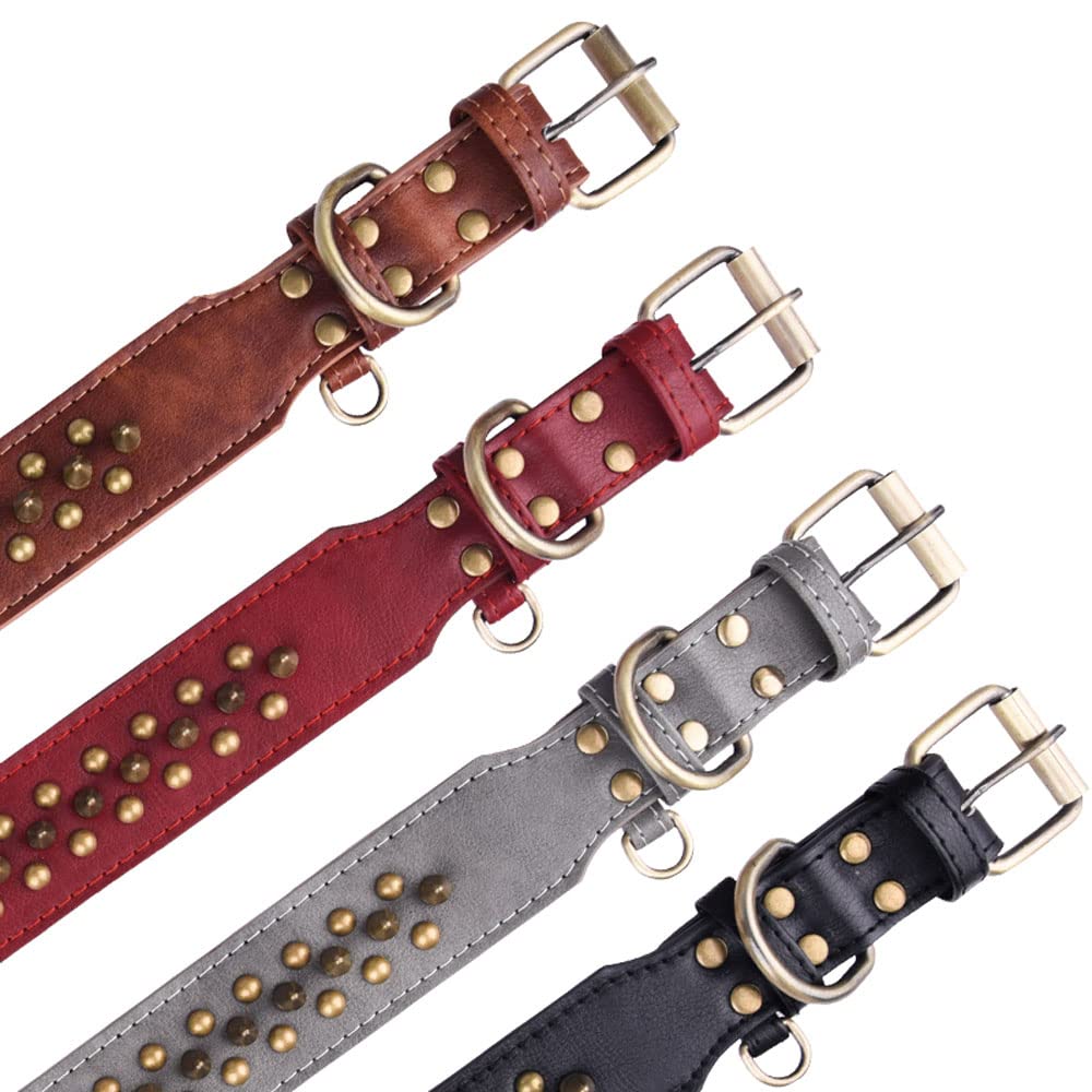 Rivet and mushroom stud details on the Serijoars collar designed for durability.