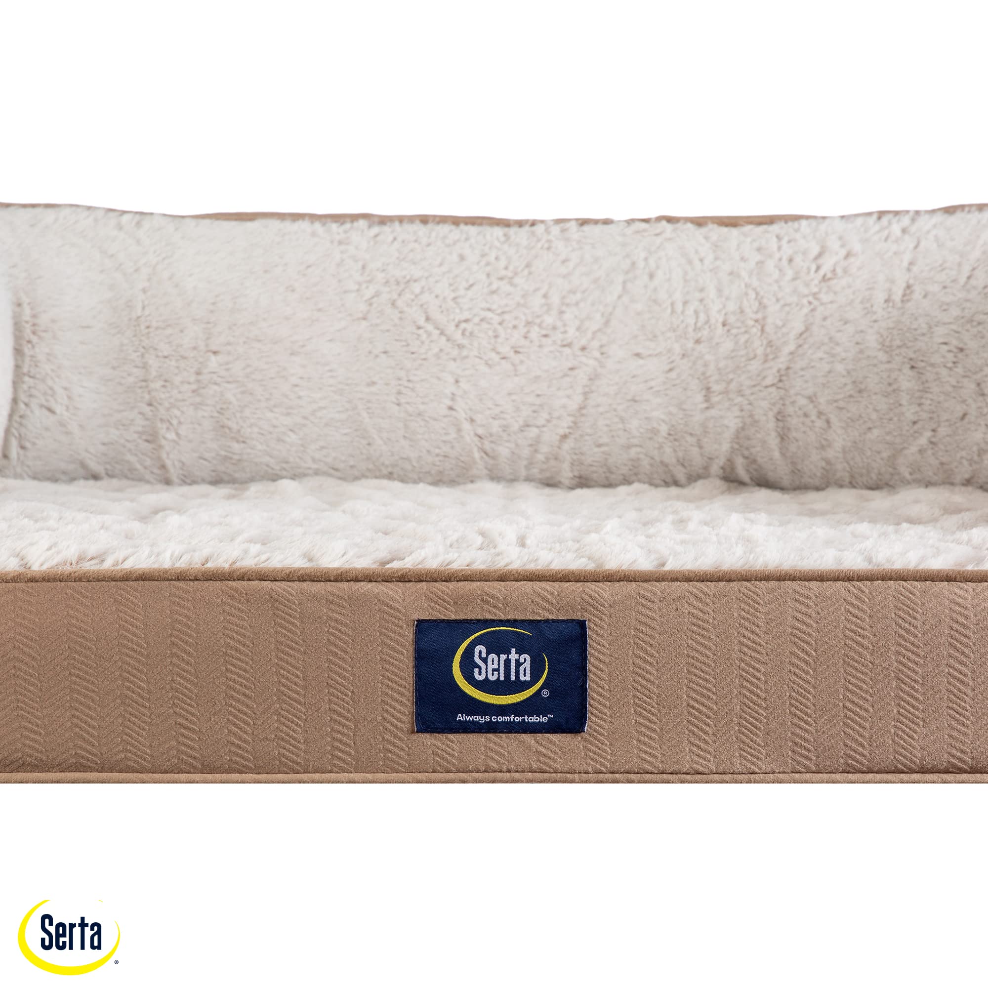 Serta Desert Sand small bed blends with home décor while comforting pets.