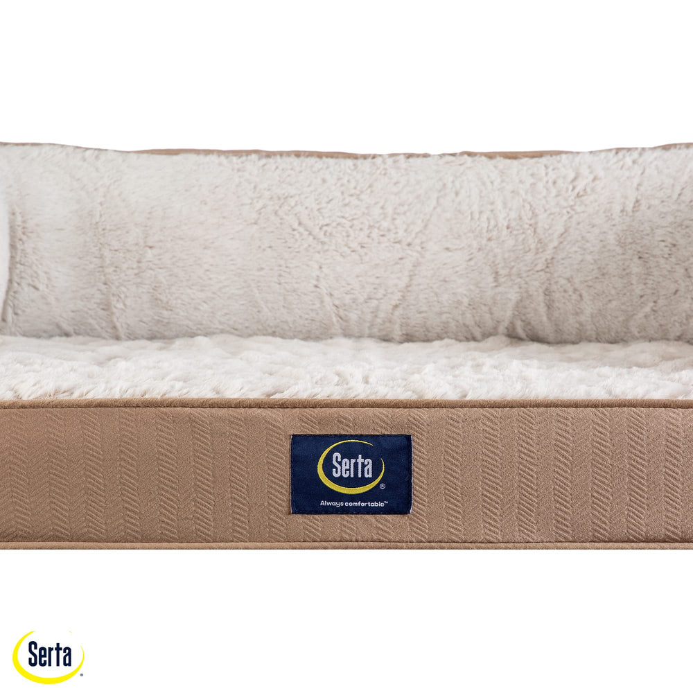 Serta Desert Sand small bed blends with home décor while comforting pets.