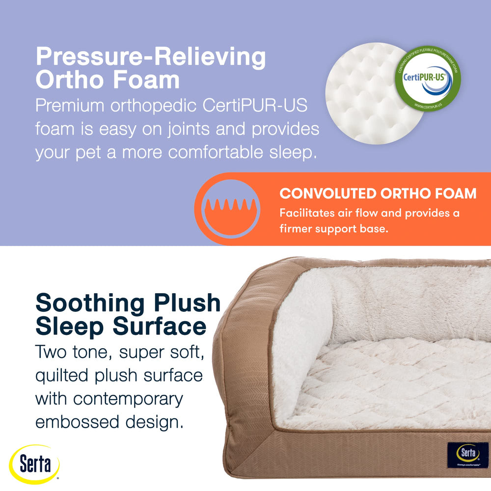 Serta dog bed with removable cover for easy machine washing.