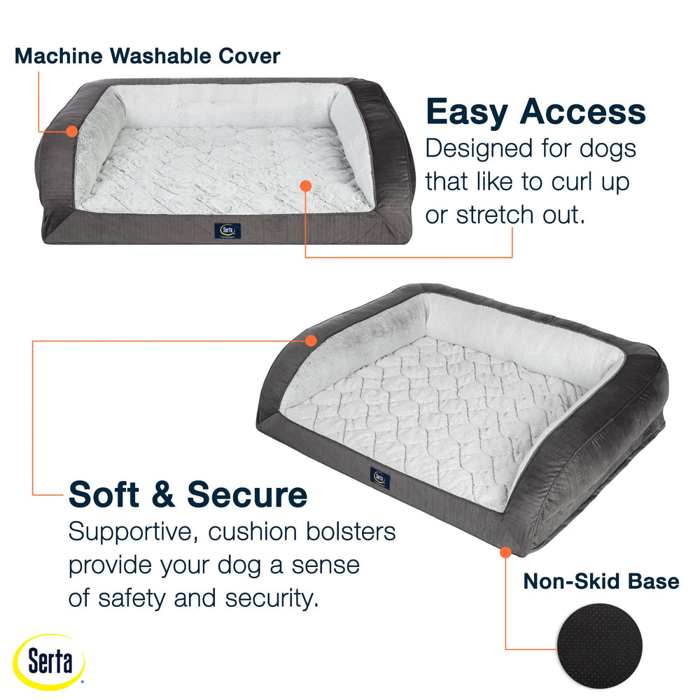 Serta Protective Bolster highlights head resting area on the dog bed.